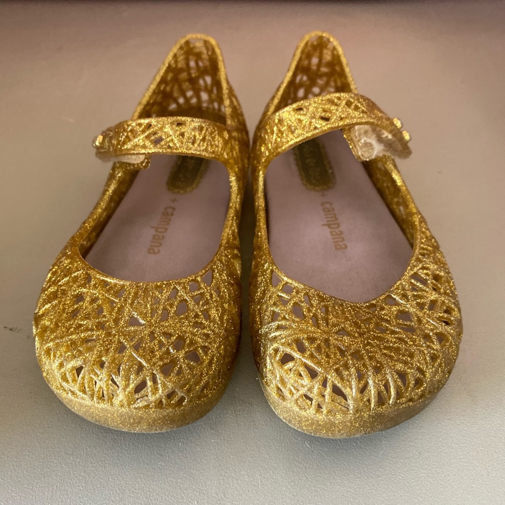 Gold zigzag mini Melissa shoes